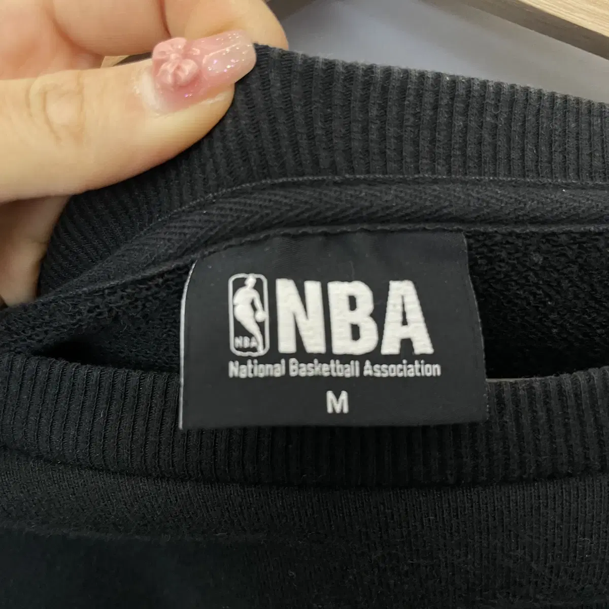 NBA 블랙 프린팅 맨투맨 M