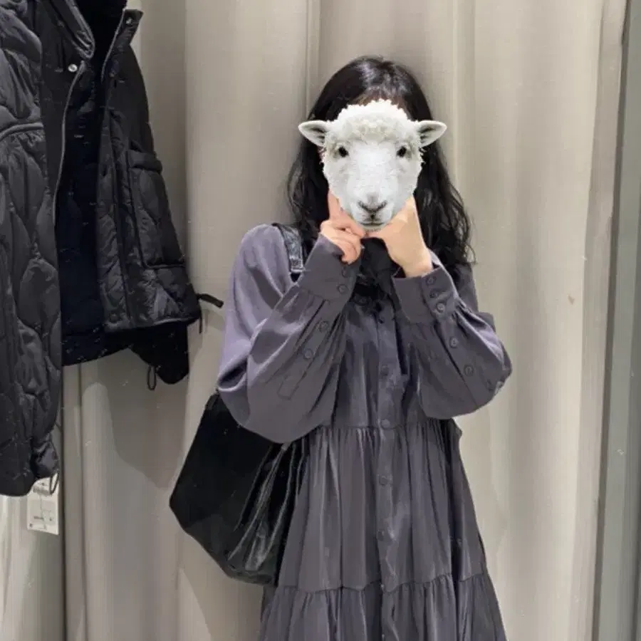 Zara 자라 셔츠스타일 원피스 다크그레이 s