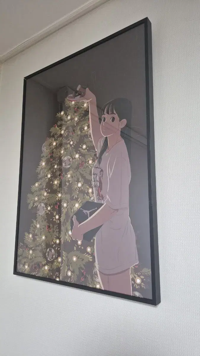 (액자포함)김정윤 작가 포스터 Christmas tree 판매(새상품)