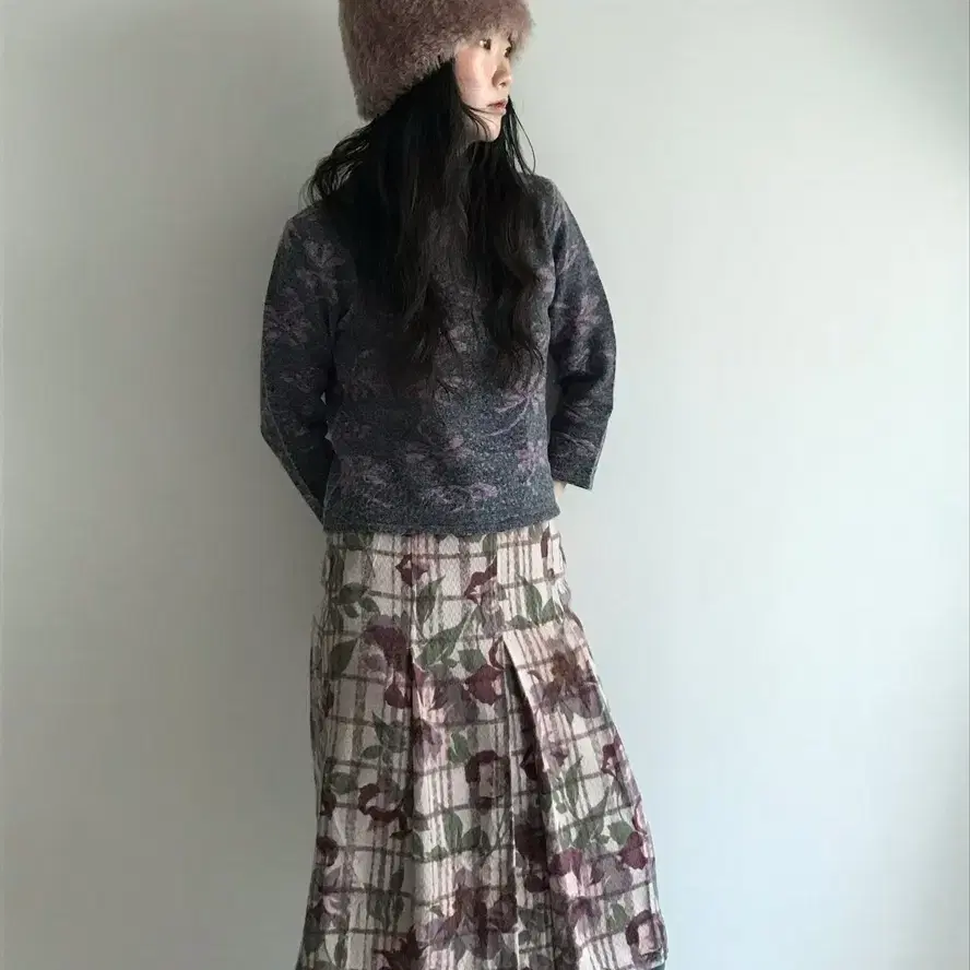 vintage flower pattern knit