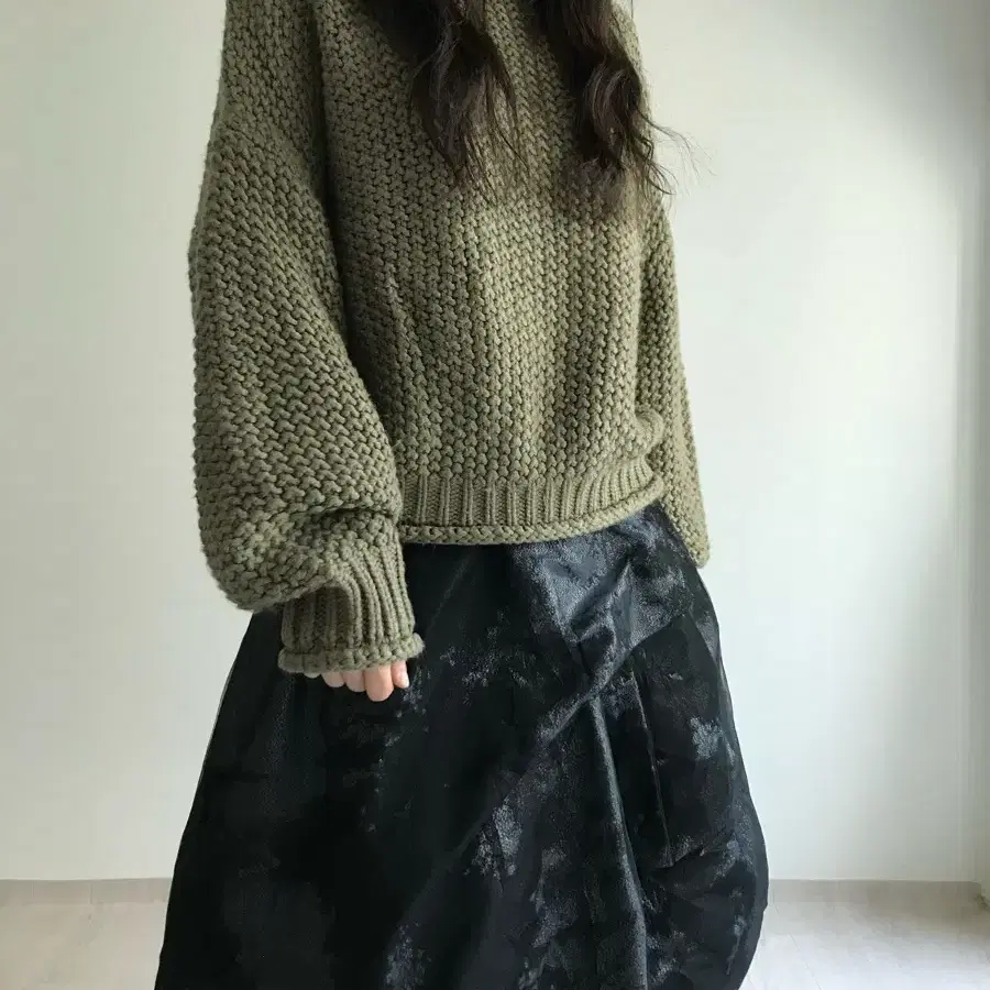 vintage khaki turtle neck knit