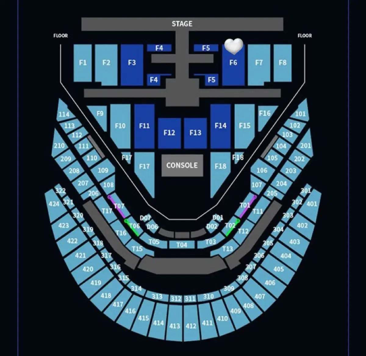 NCT127 엔시티127 콘서트 막콘 F6 1열 양도