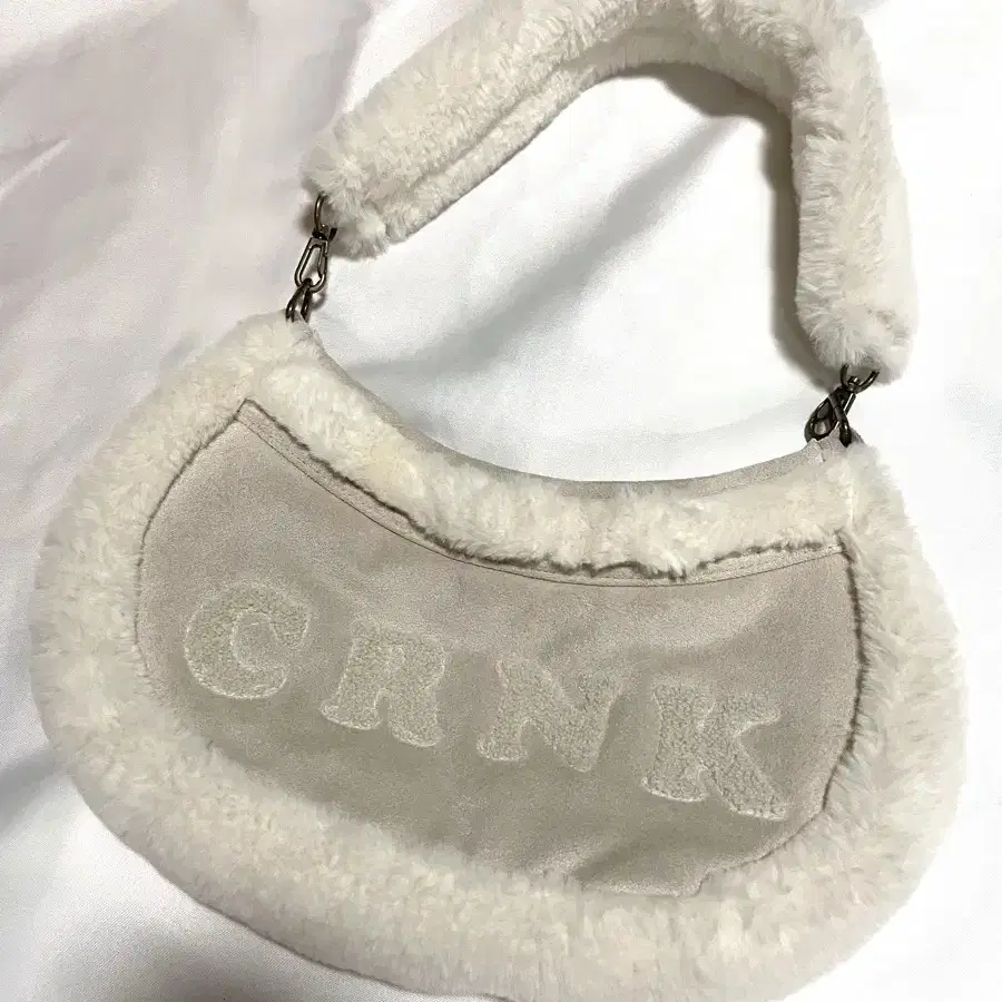 CRANK (크랭크) SUEDE ECO FUR SHOULDER BAG