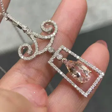 18금 모르가나이트 1.69ct 목걸이 새상품, 감정서 첨부