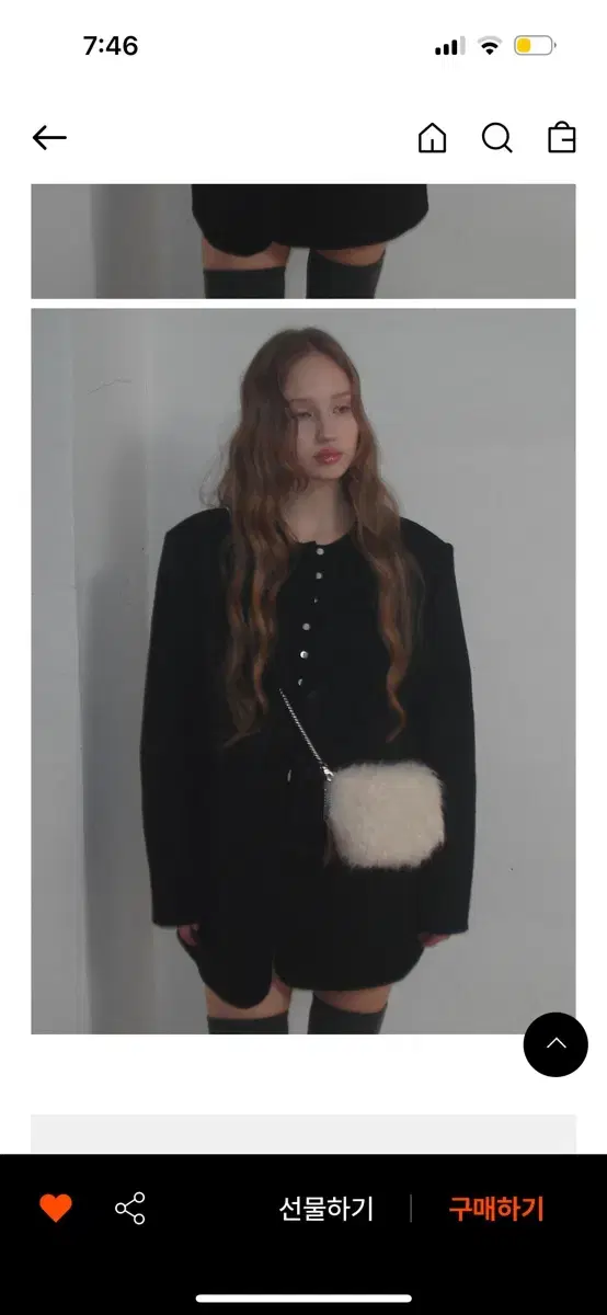 헤더먼트 curly fur bag (cream)