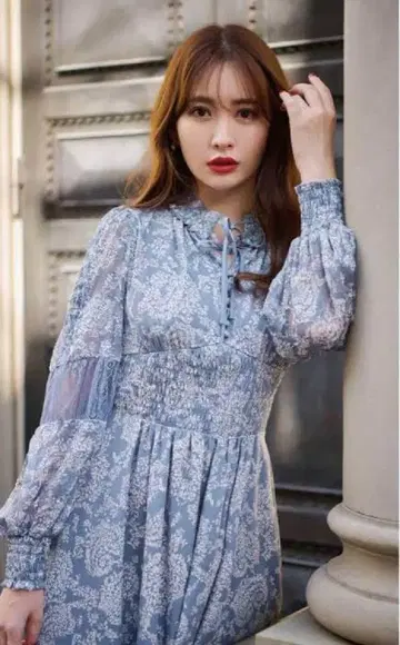 HERLIPTO 겨울 플로럴 롱 슬리브 드레스