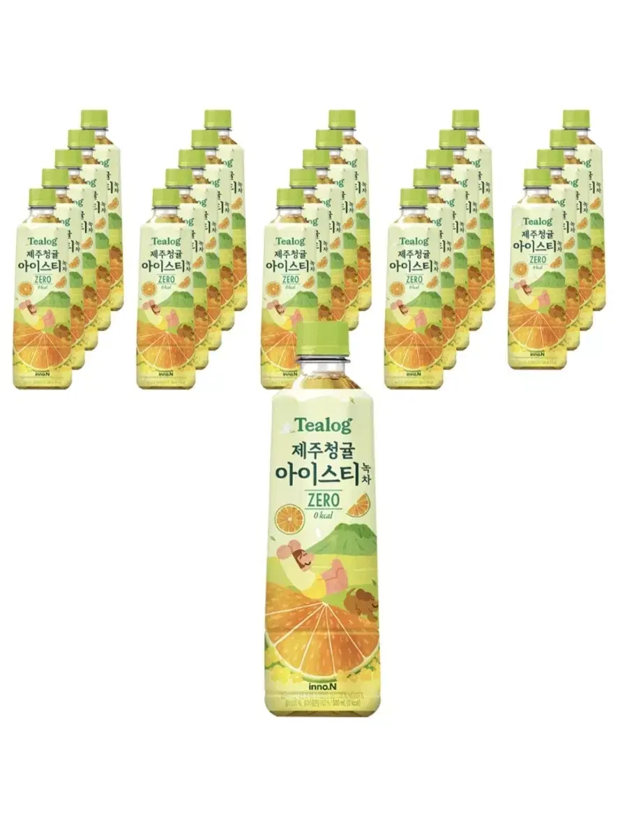 티로그 제주청귤 아이스티 녹차 제로 500ml 24개 무료배송