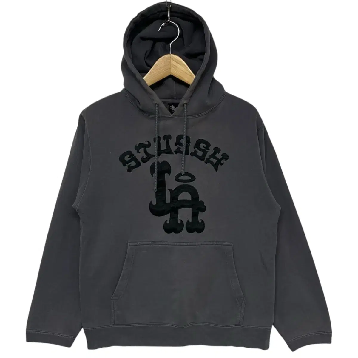 스투시 Stussy 90s 올드스쿨 LA 후드티 차콜