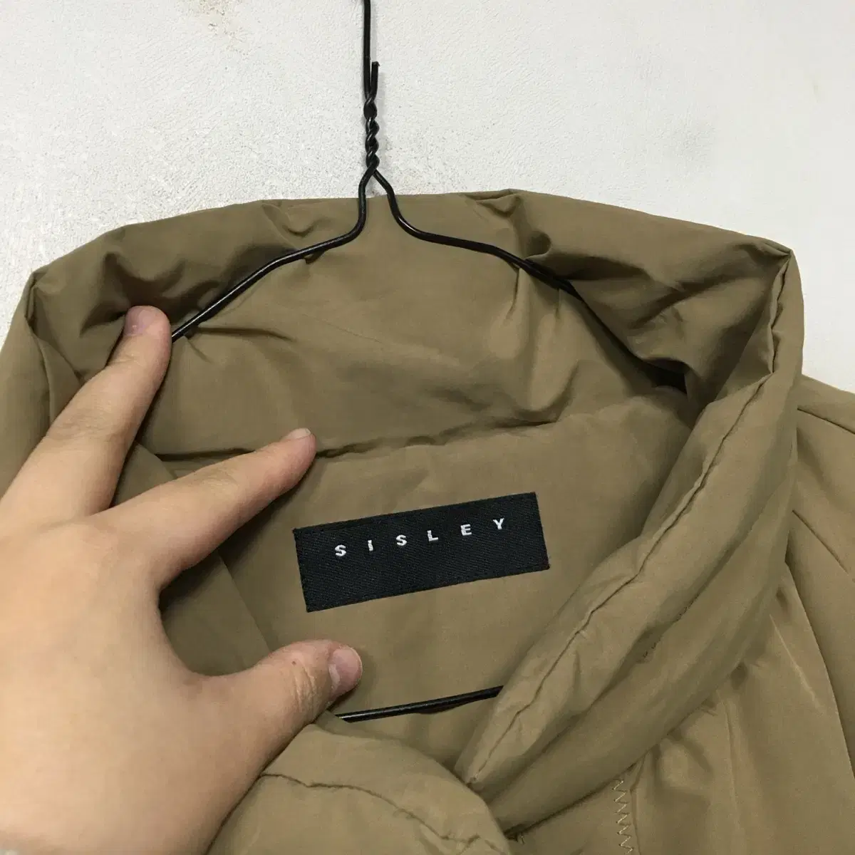 SISLEY 시슬리 하이넥 벨트 구스 롱패딩 90