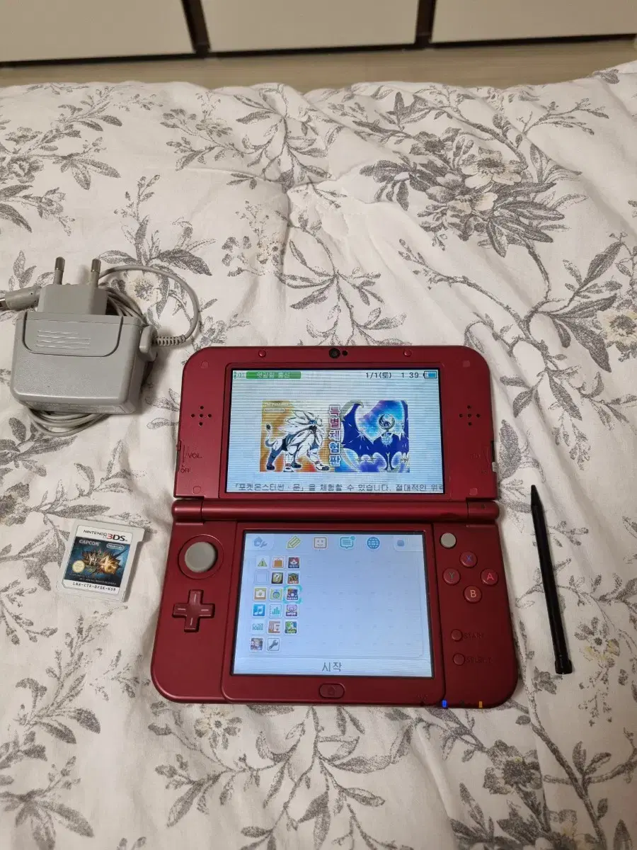 뉴 닌텐도 3dsxl 메탈릭레드 풀구성 A급