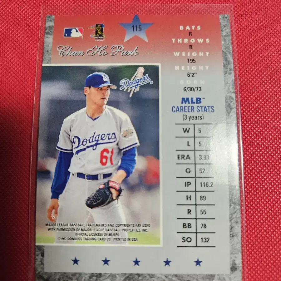 박찬호 1997 Donruss Elite 카드