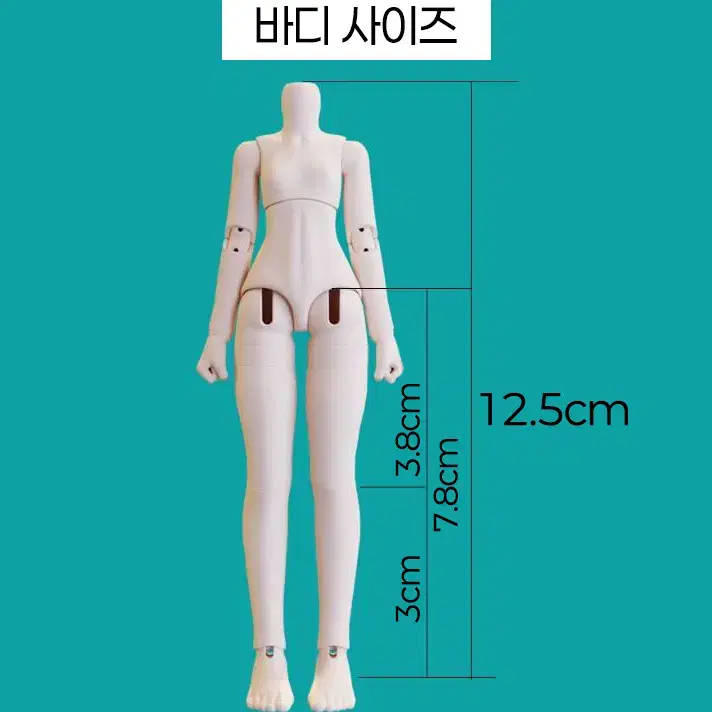 [당일 배송] 여아 큰가슴 텐션 바디 12.5cm 오비츠 11 ob11