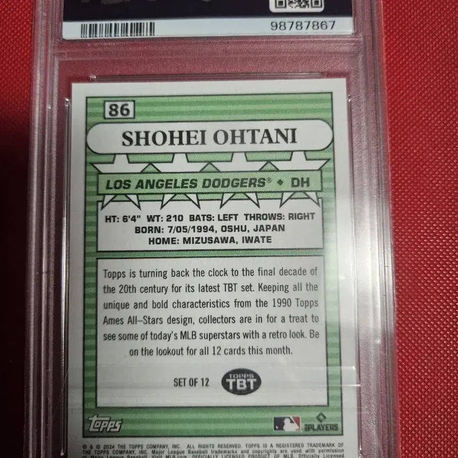 오타니 2024 Topps PSA 9등급 카드