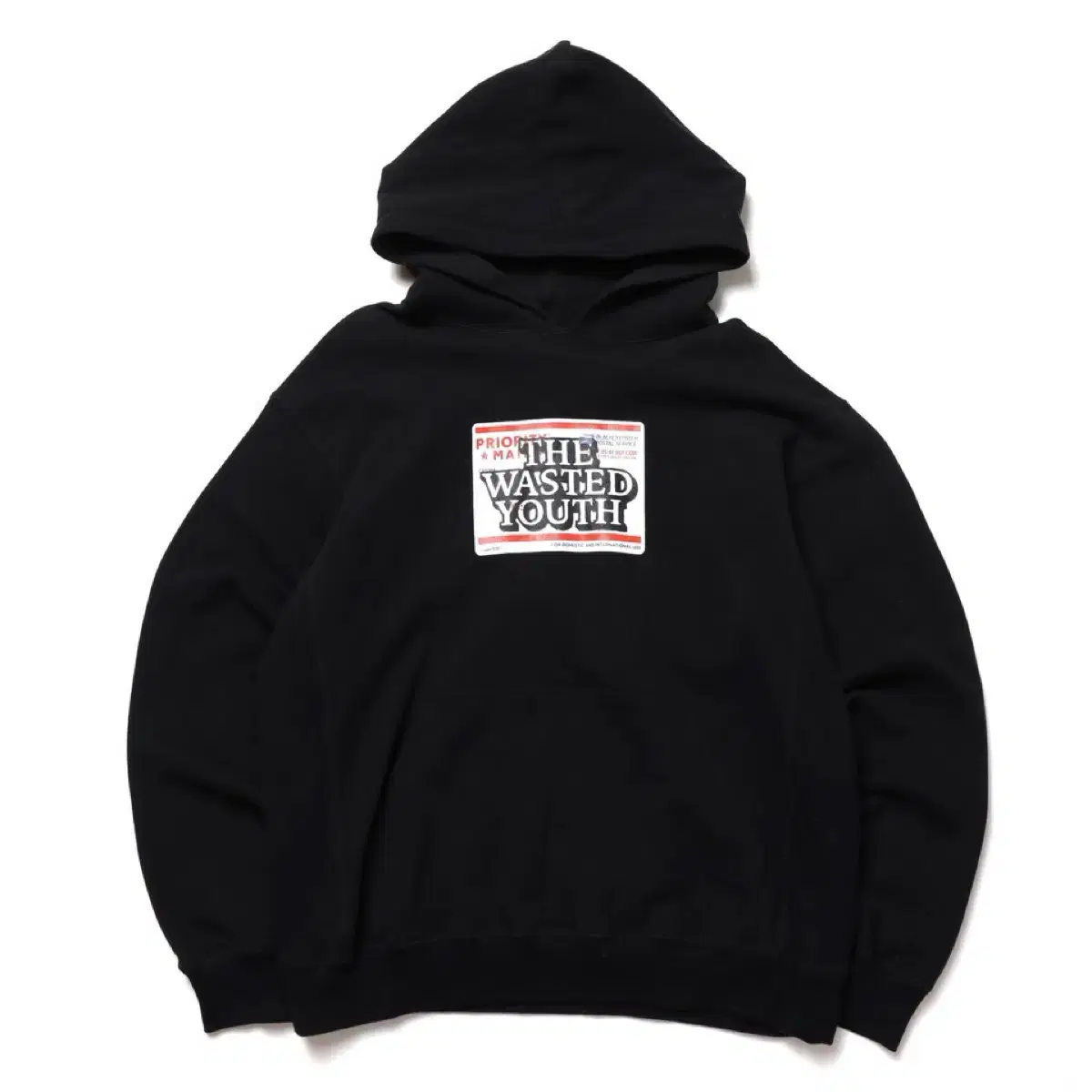 The Wasted Youth x Black Eye Patch Hoodie Mens L Black Pullover 