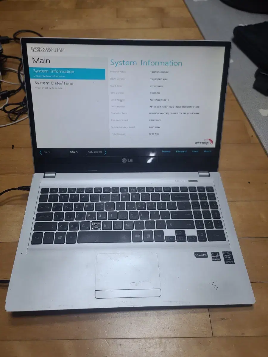 LG 15U550 노트북 부품용 i3-5005u