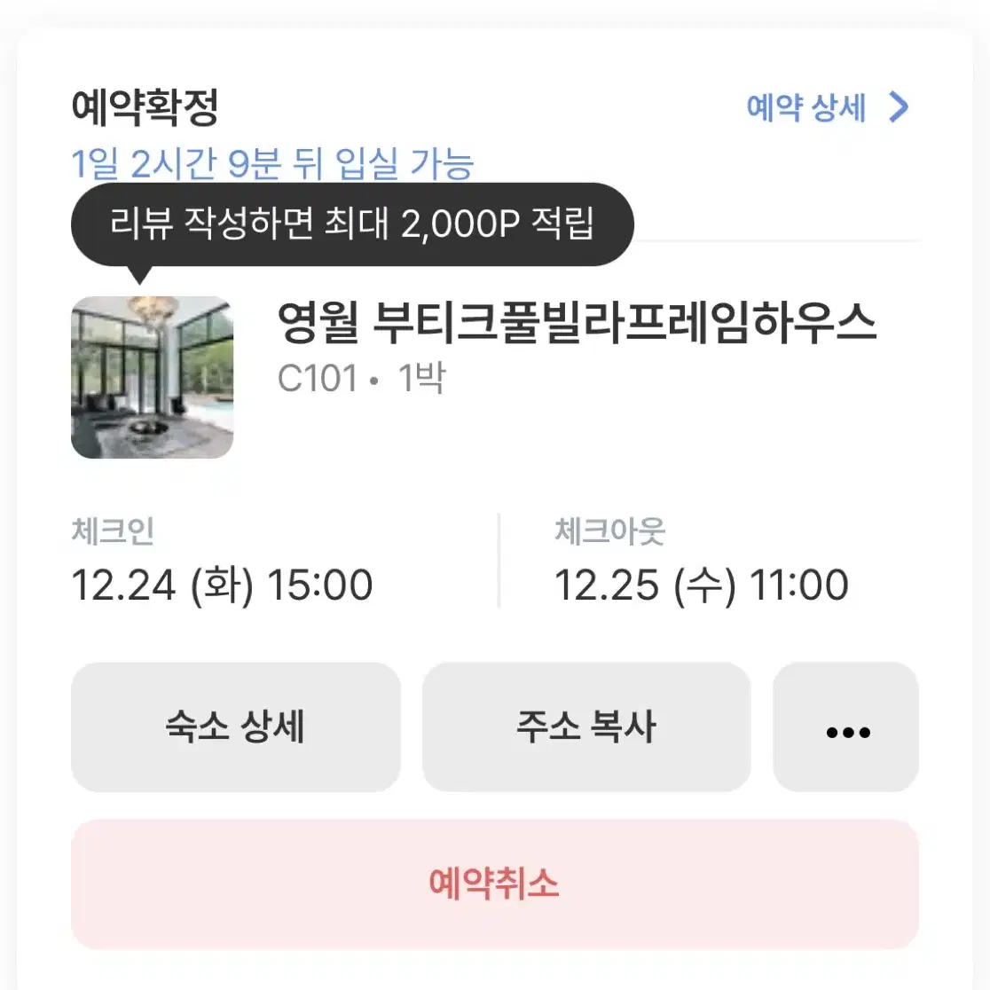 크리스마스 이브 숙박 12/24 12.24 팝니다