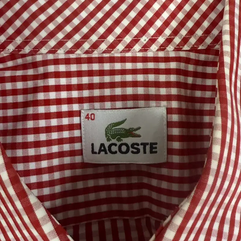 Lacoste 라코스테 깅엄 체크 셔츠 레드