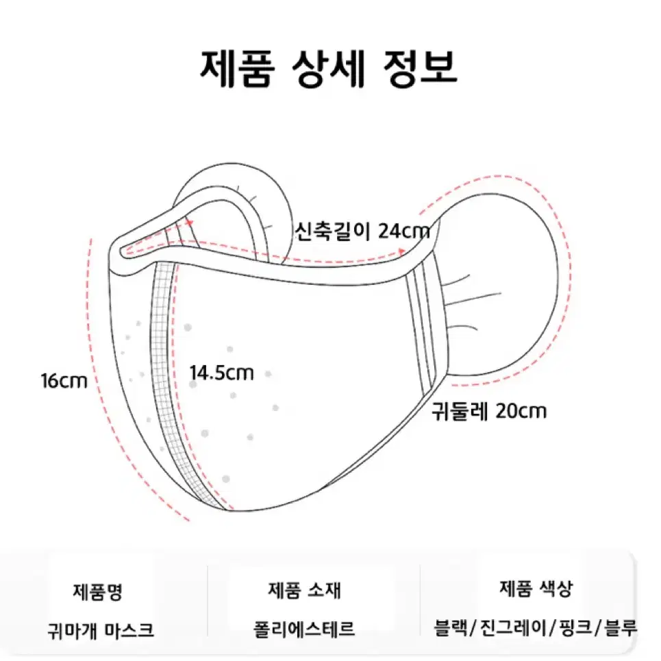 남녀공용) 겨울 귀도리 마스크