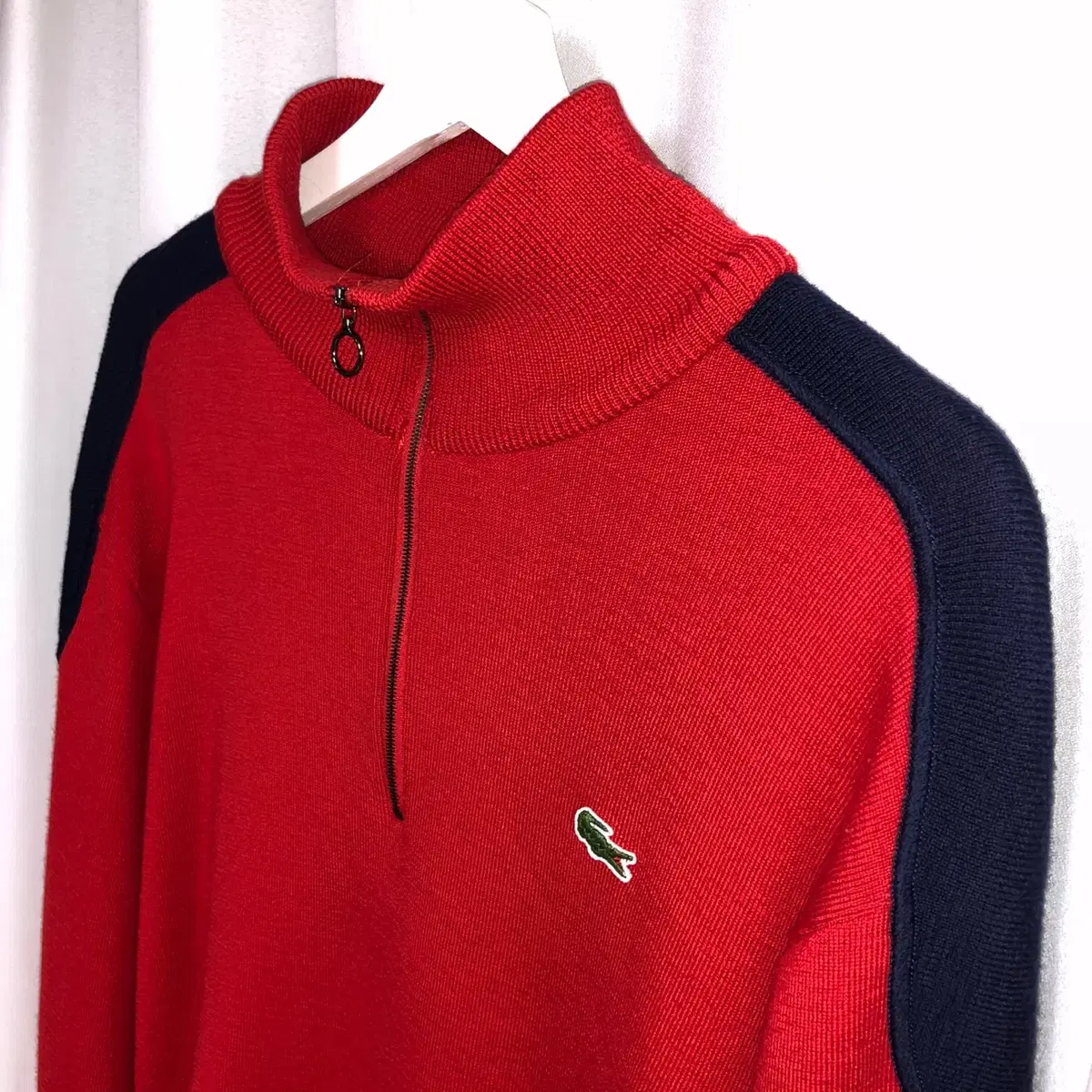 LACOSTE 순모 반집업 니트 (100 사이즈)