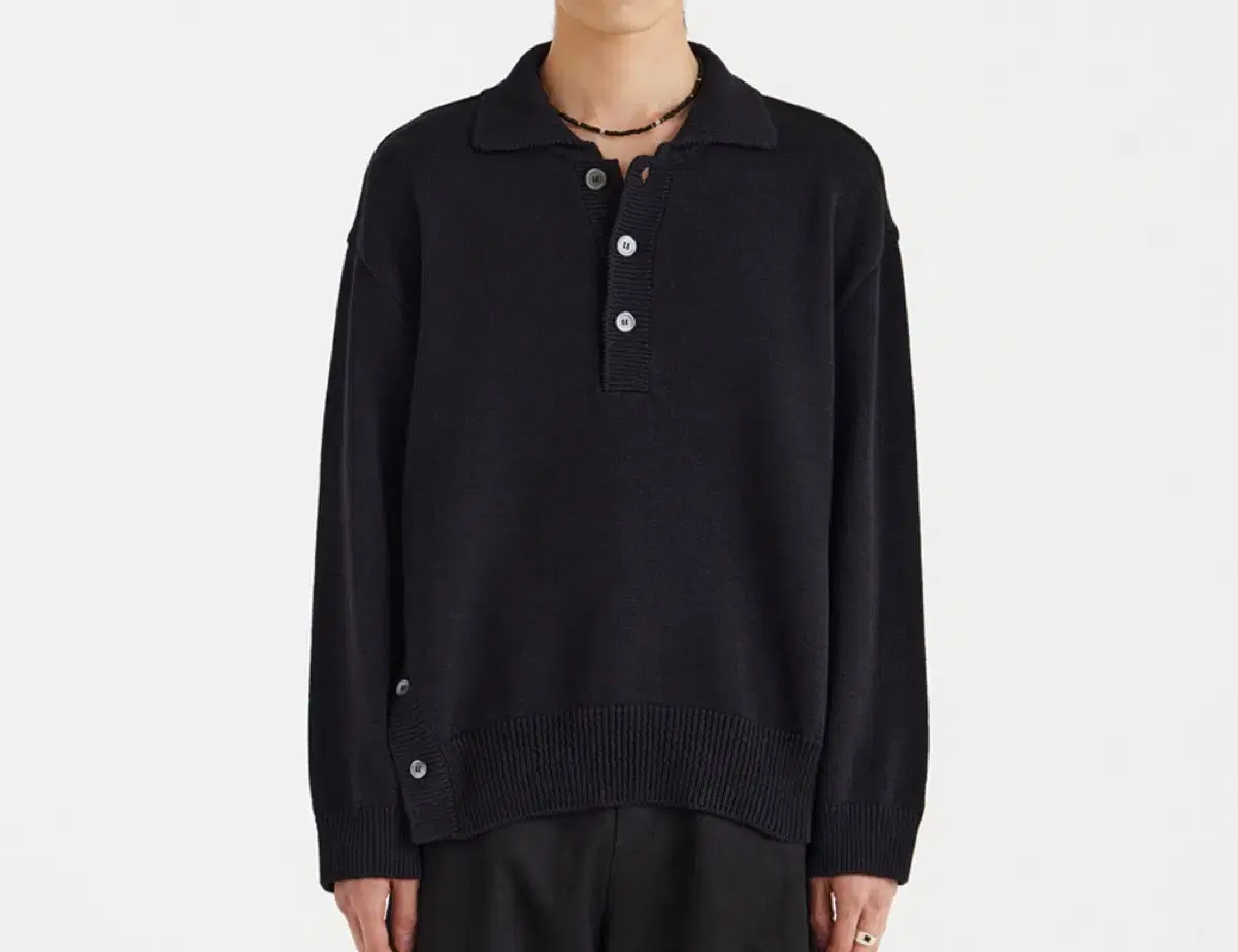 [L] 유스 Asymmetric Knit Collar 카라 니트