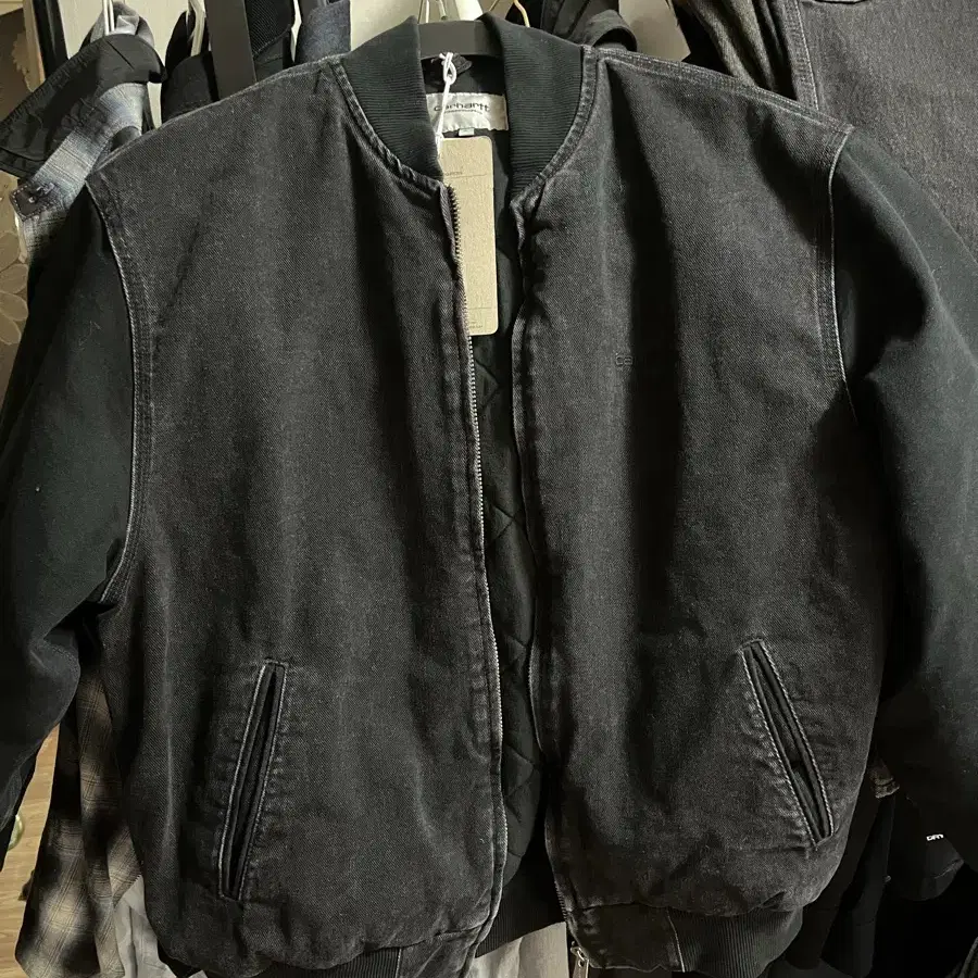 칼하트WIP PAXON BOMBER BLACK/BLACK STONE WA