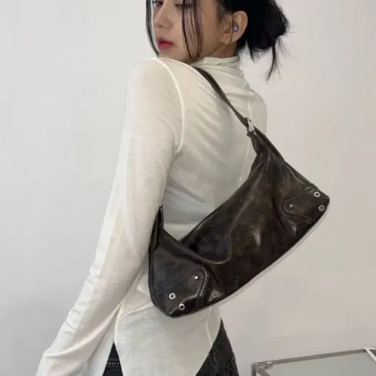 Vintage stud shoulder bag