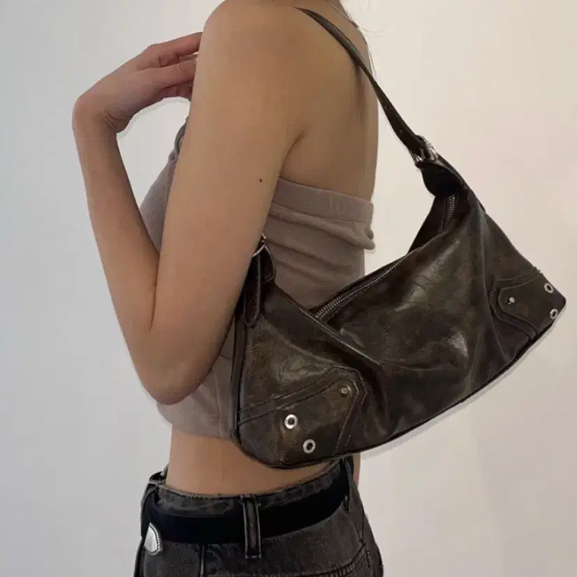 Vintage stud shoulder bag