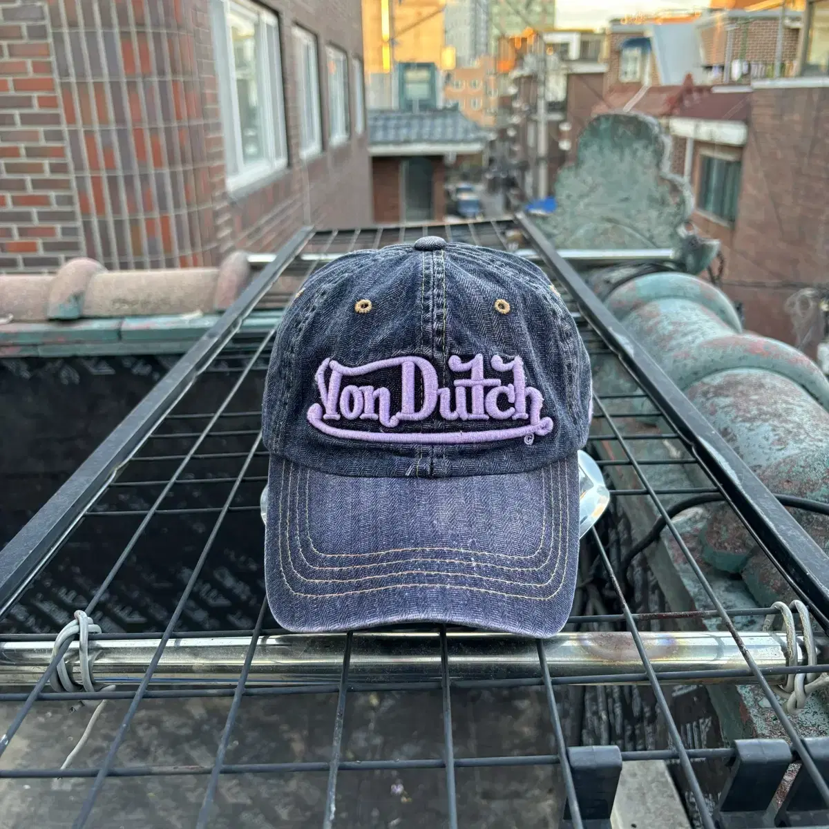 Von Dutch 본더치 데님 퍼플 스티치 볼캡