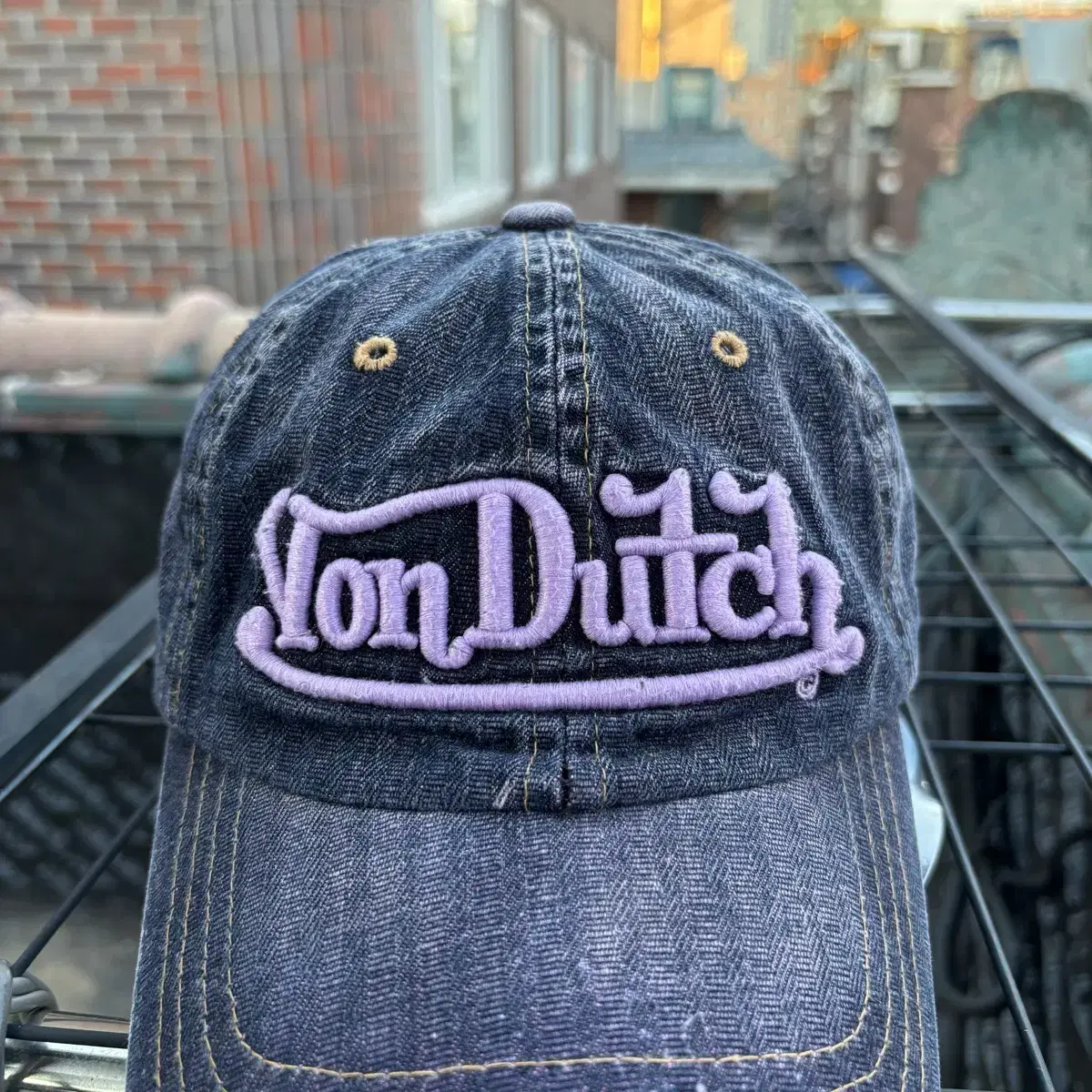 Von Dutch 본더치 데님 퍼플 스티치 볼캡