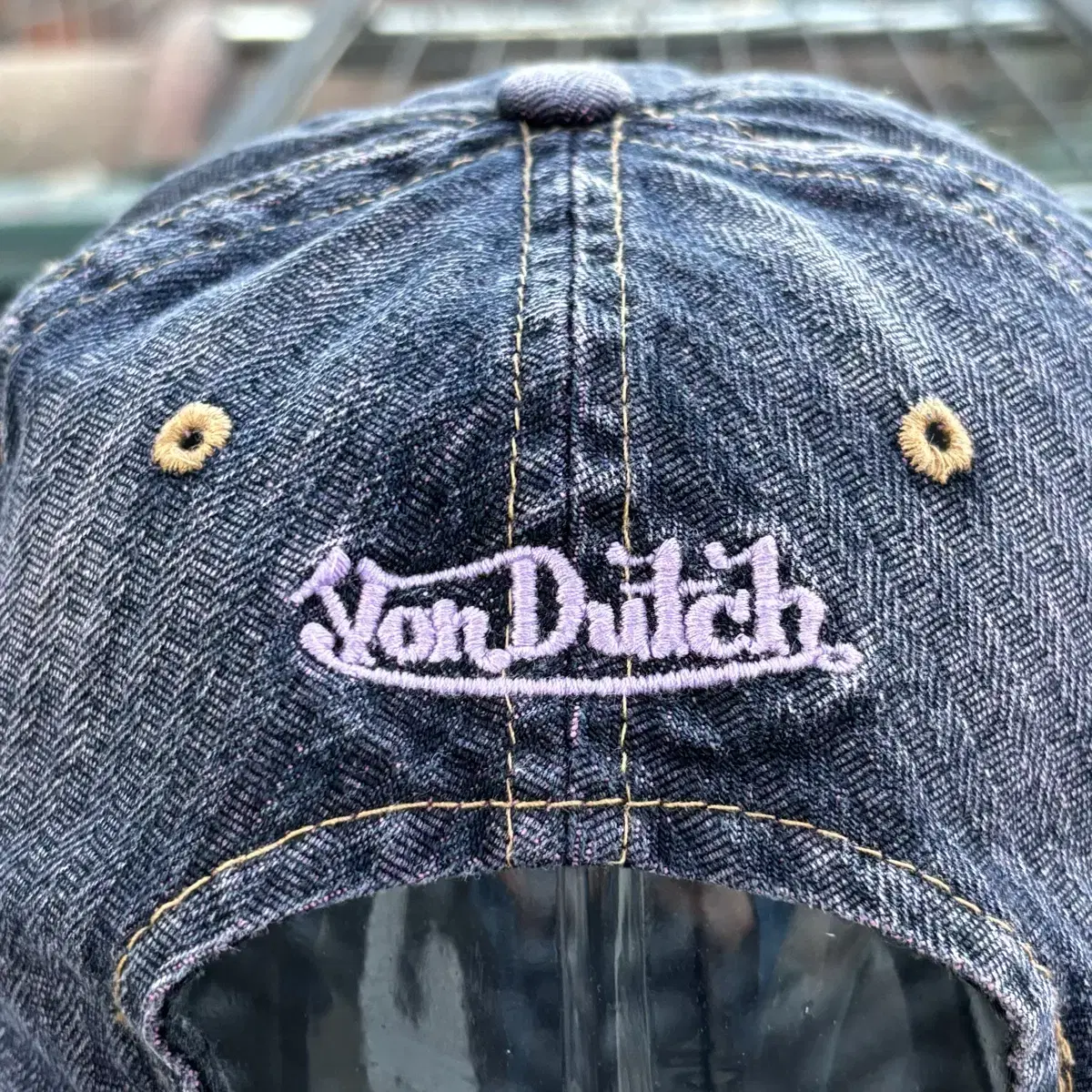 Von Dutch 본더치 데님 퍼플 스티치 볼캡