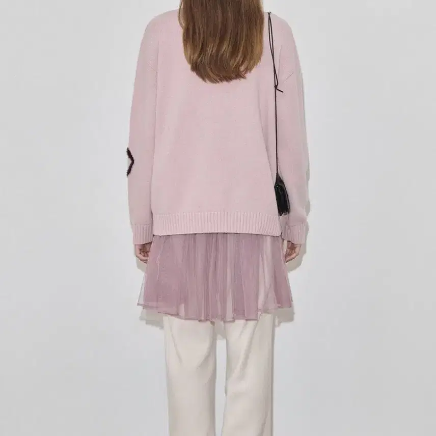 시눈 rose flower pullover knit (dust pink)