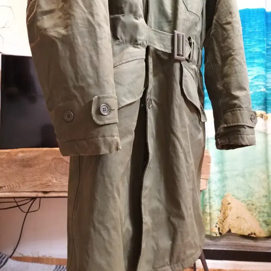 WW2 50.s USN 미해군오리지널군용 알파카덱코트 . XL