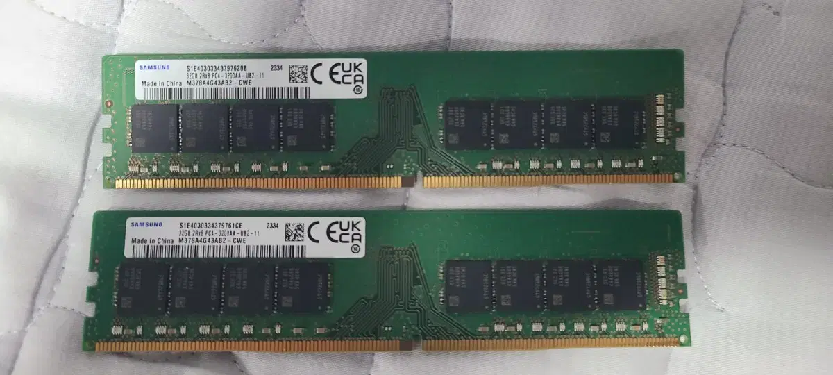 삼성전자 메모리 ddr4 32gb pc4-3200aa 2개