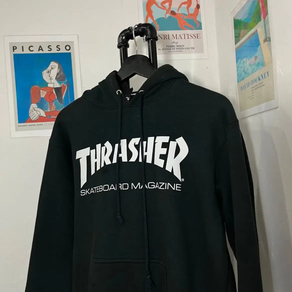 [ S ] Thrasher 트래셔 스케이트 블랙 후드티