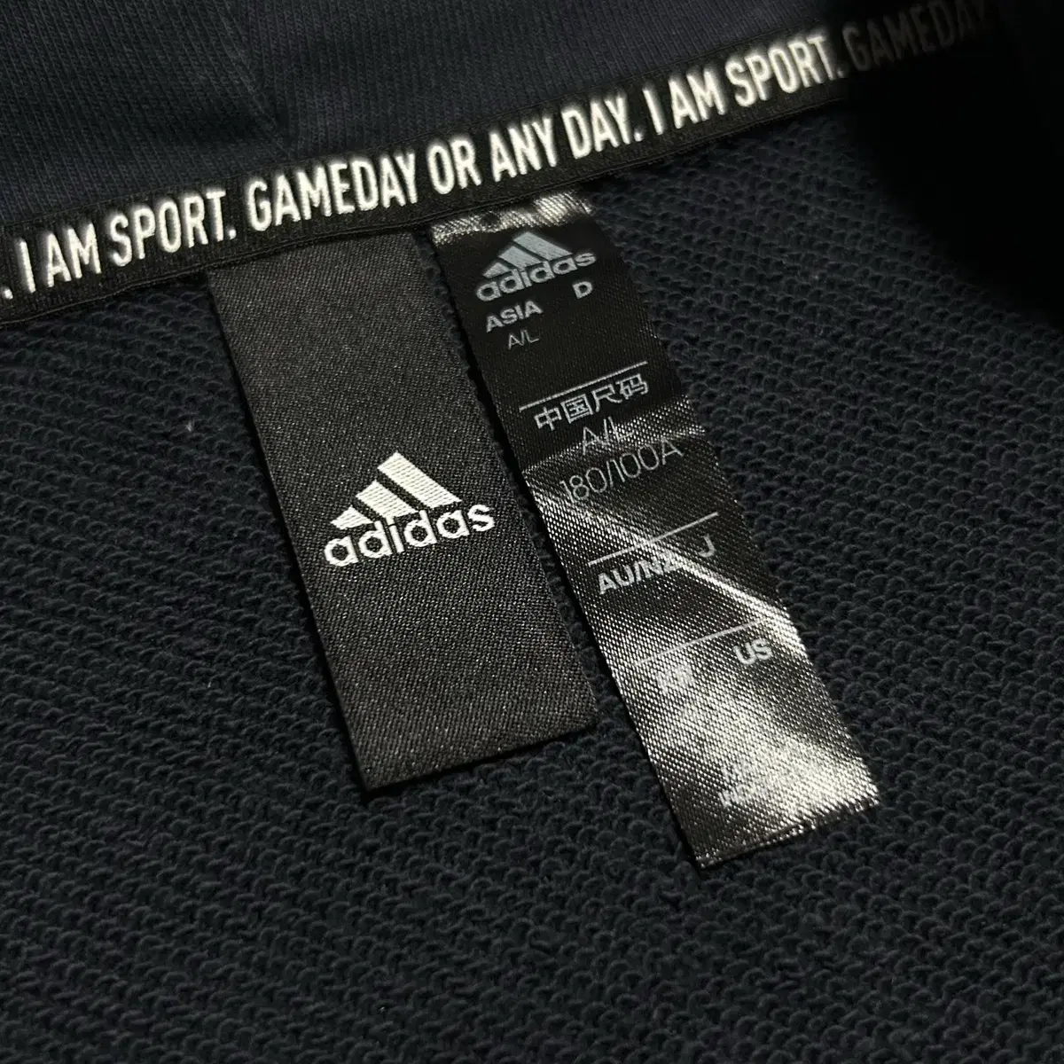 [ M ] adidas 아디다스 네이비 빅로고 후드티