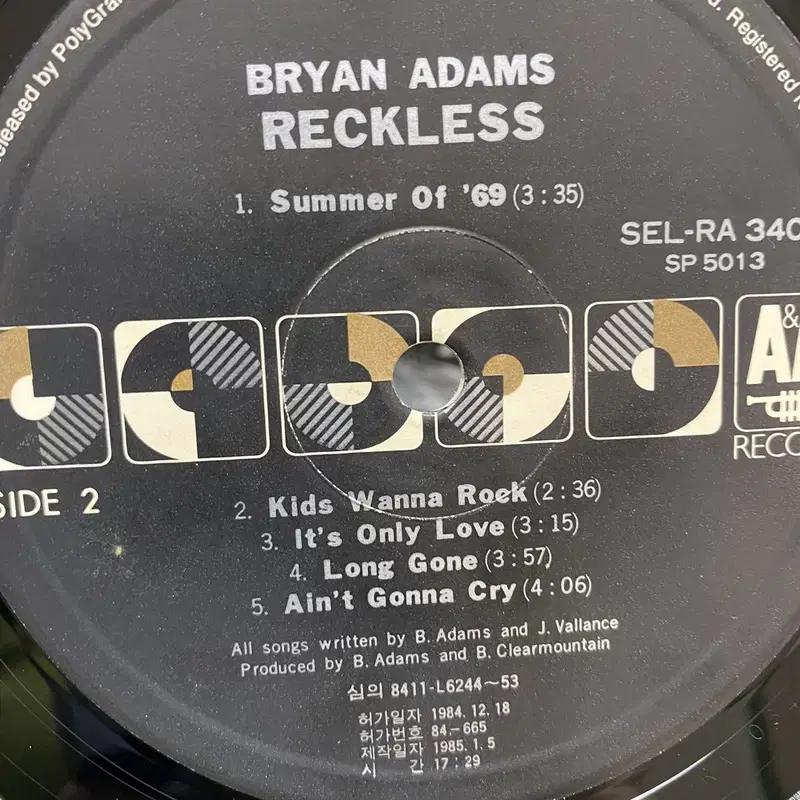 BRYAN ADAMS LP / AA6835