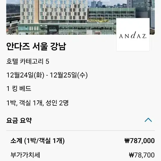 크리스마스 이브 24일 하얏트 5성 호텔 안다즈 조식 사우나 4시체크아웃