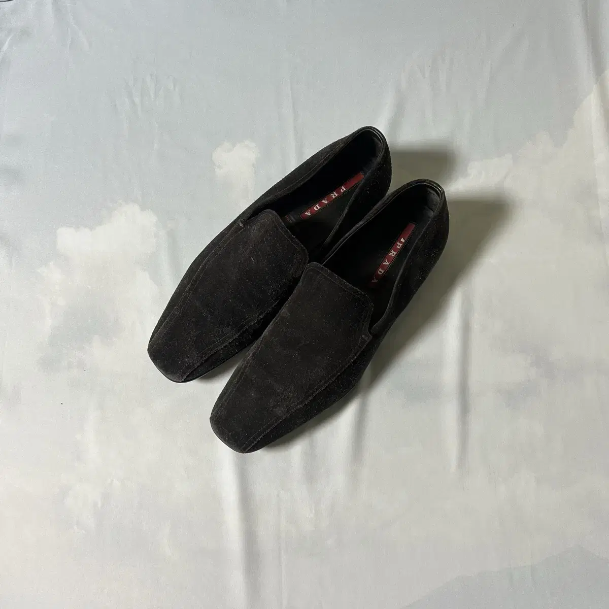 Prada sports suede dark brown loafers