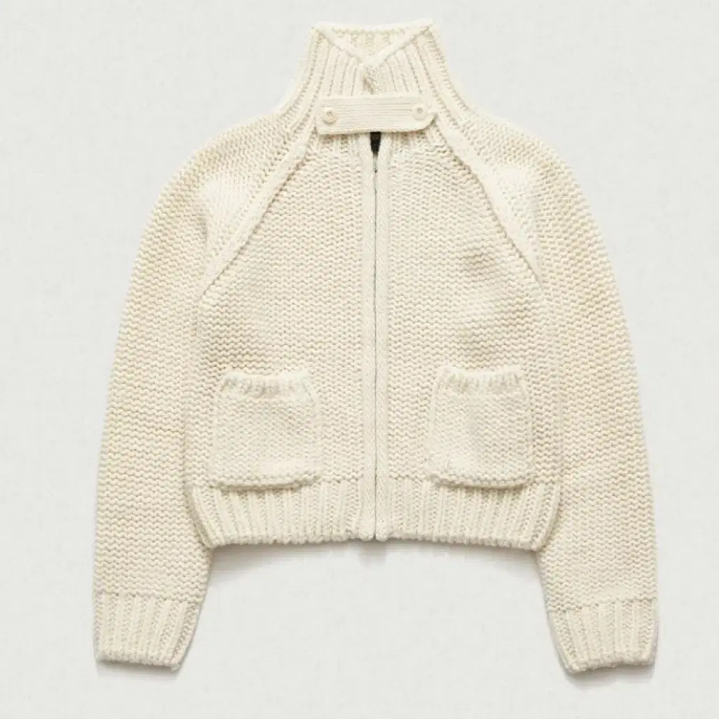 더바넷 집업 lvory Soap Zip-Up Knit Cardigan