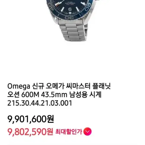 오메가 시계 플래닛 오션 43.5 mm(코엑시얼 8900)