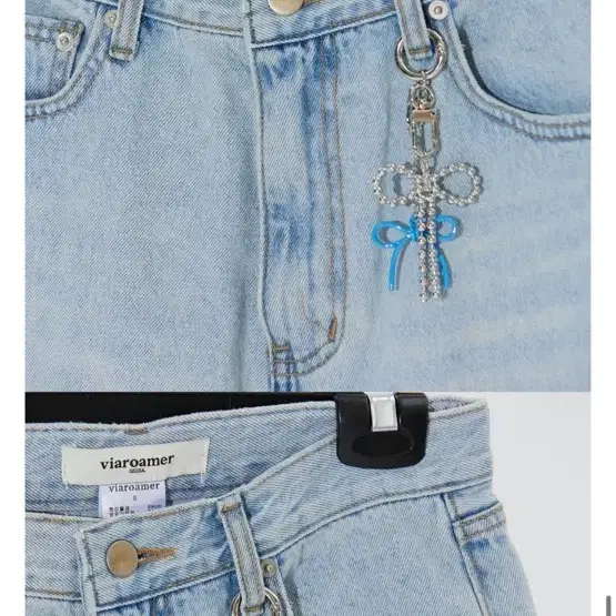 [새상품] 비아로머 Ribbon keyring denim