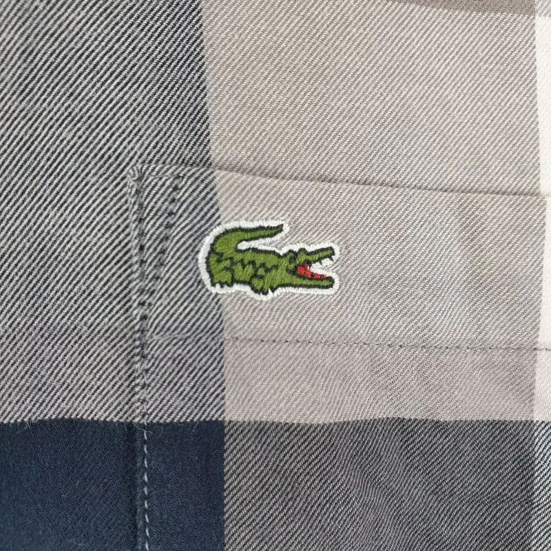 F2366 LACOSTE 남ML 레귤러핏 체크 남방/더크