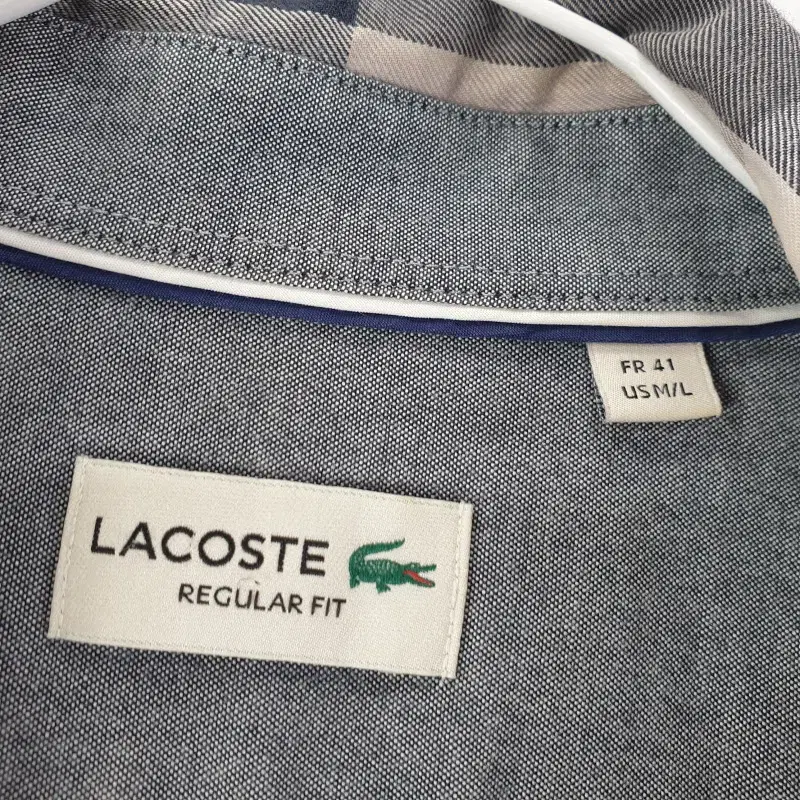 F2366 LACOSTE 남ML 레귤러핏 체크 남방/더크