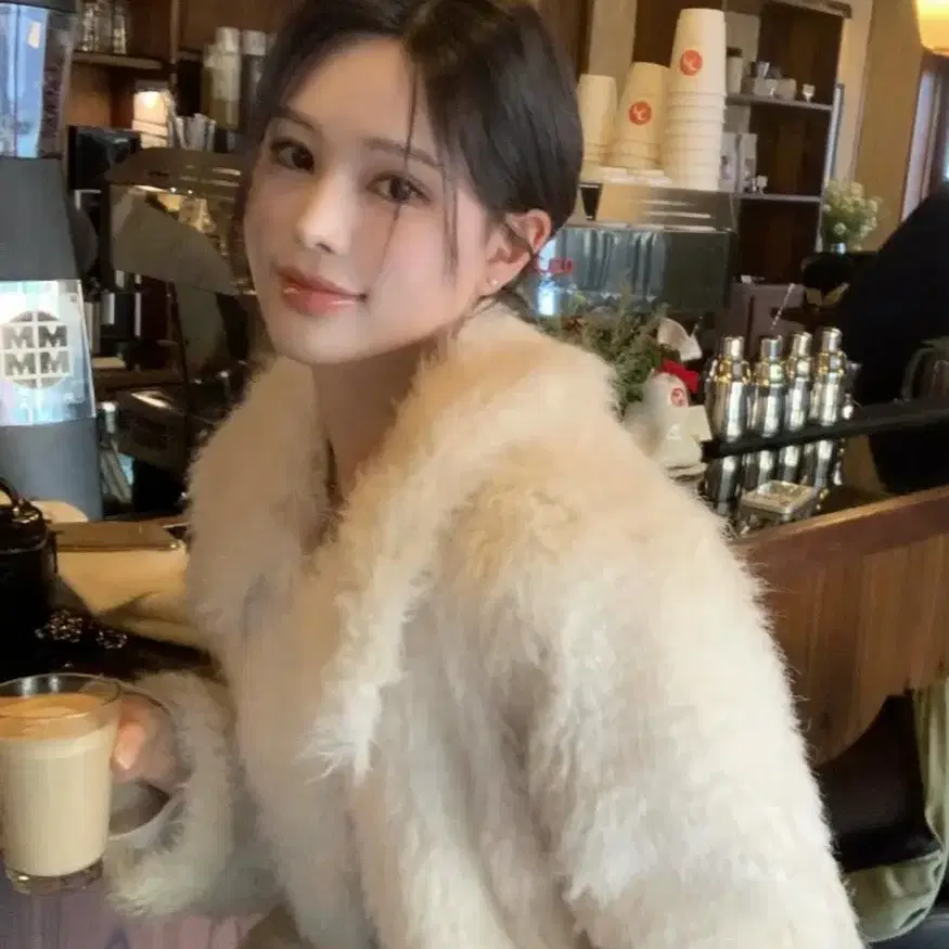 미네트 퍼자켓 merry fur jacket 아이보리