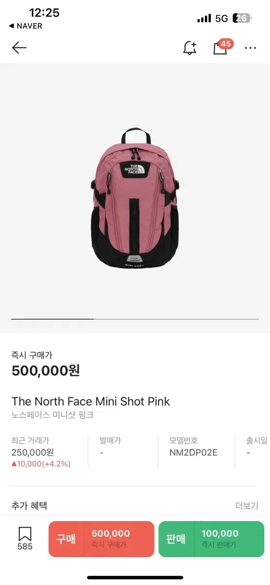 The North Face 노스페이스 미니샷 핑크