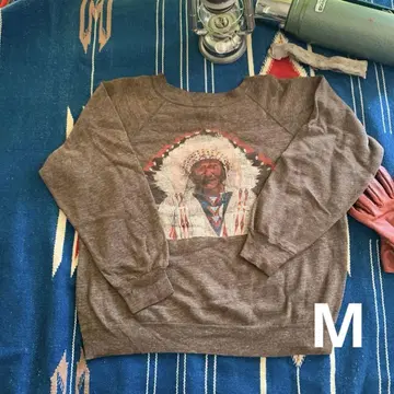 네이티브 아메리칸 프린트 맨투맨 구제 의류 빈티지 M 사이즈 M사이즈