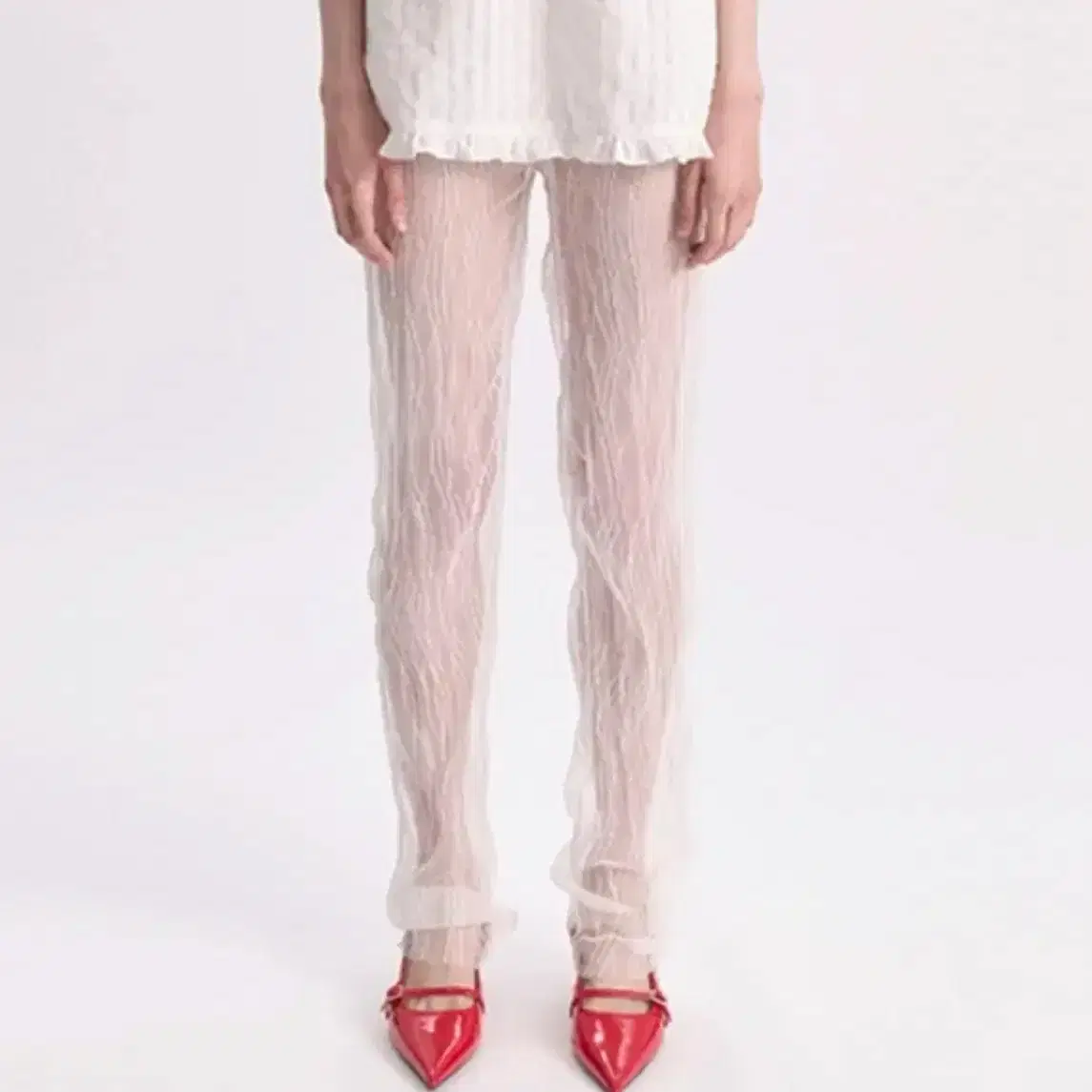 Gyeong 경 tulle slim pants 새상품