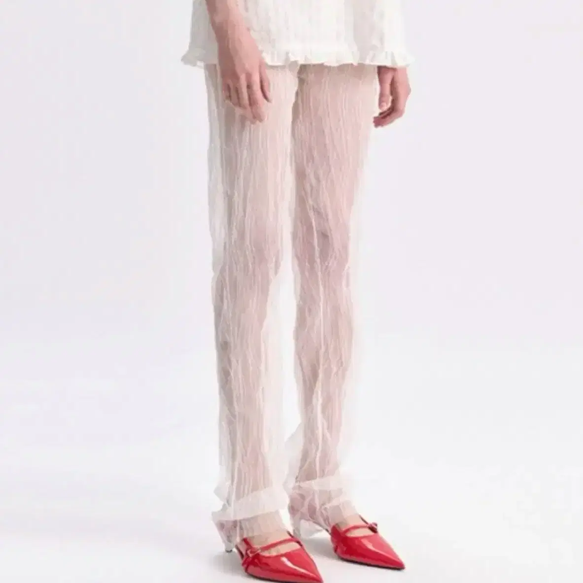 Gyeong 경 tulle slim pants 새상품