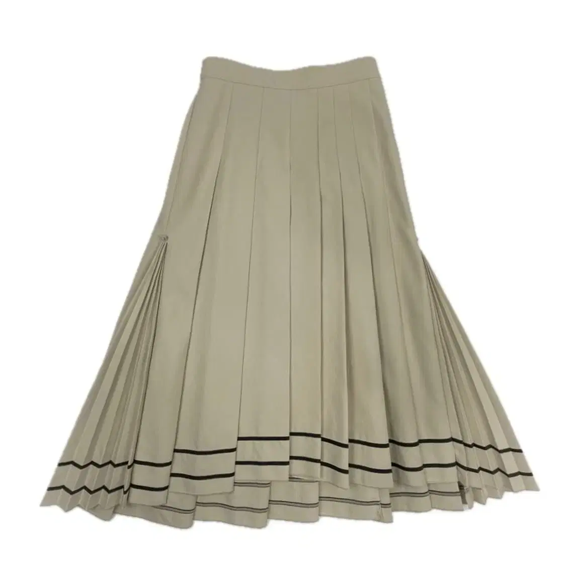 TIME Time Pleated Long Skirt Beige 64-94