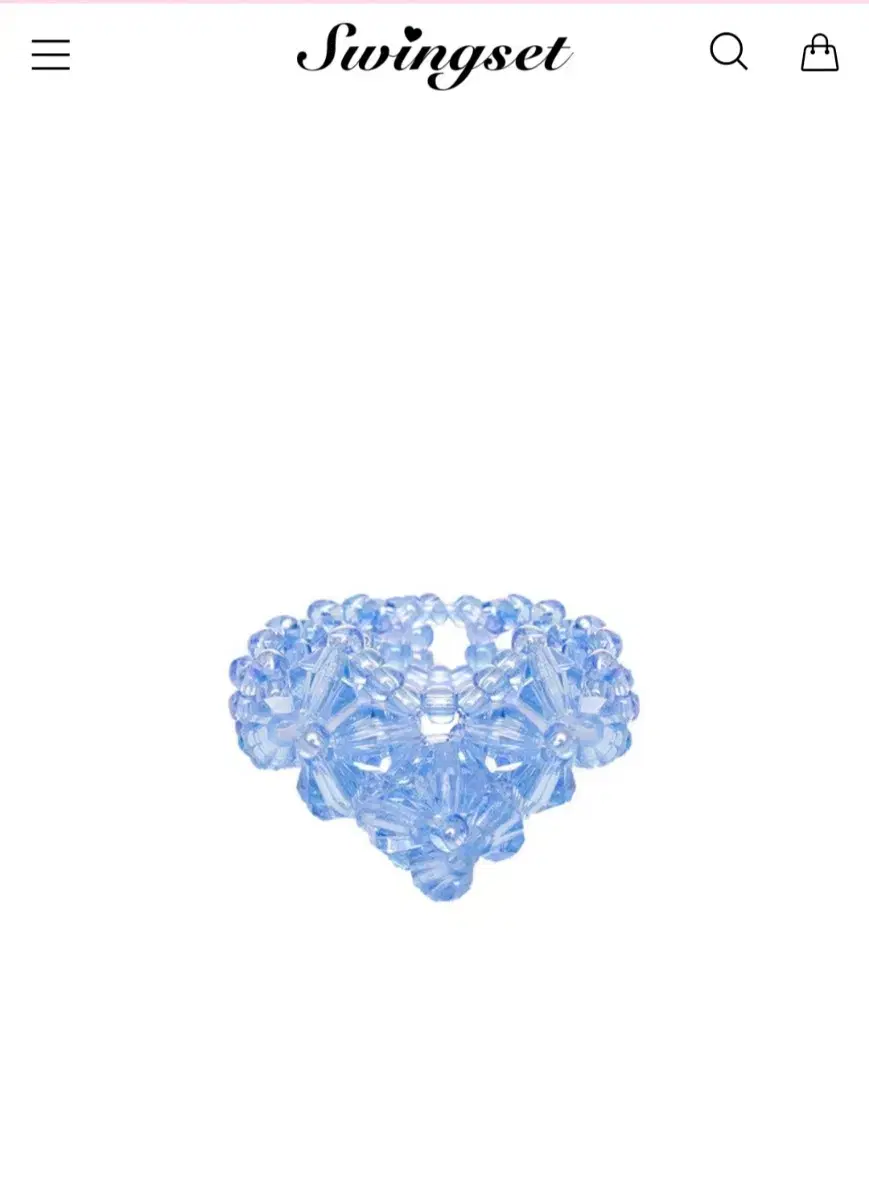 스윙셋 Heart Beads Ring (Sky Blue)